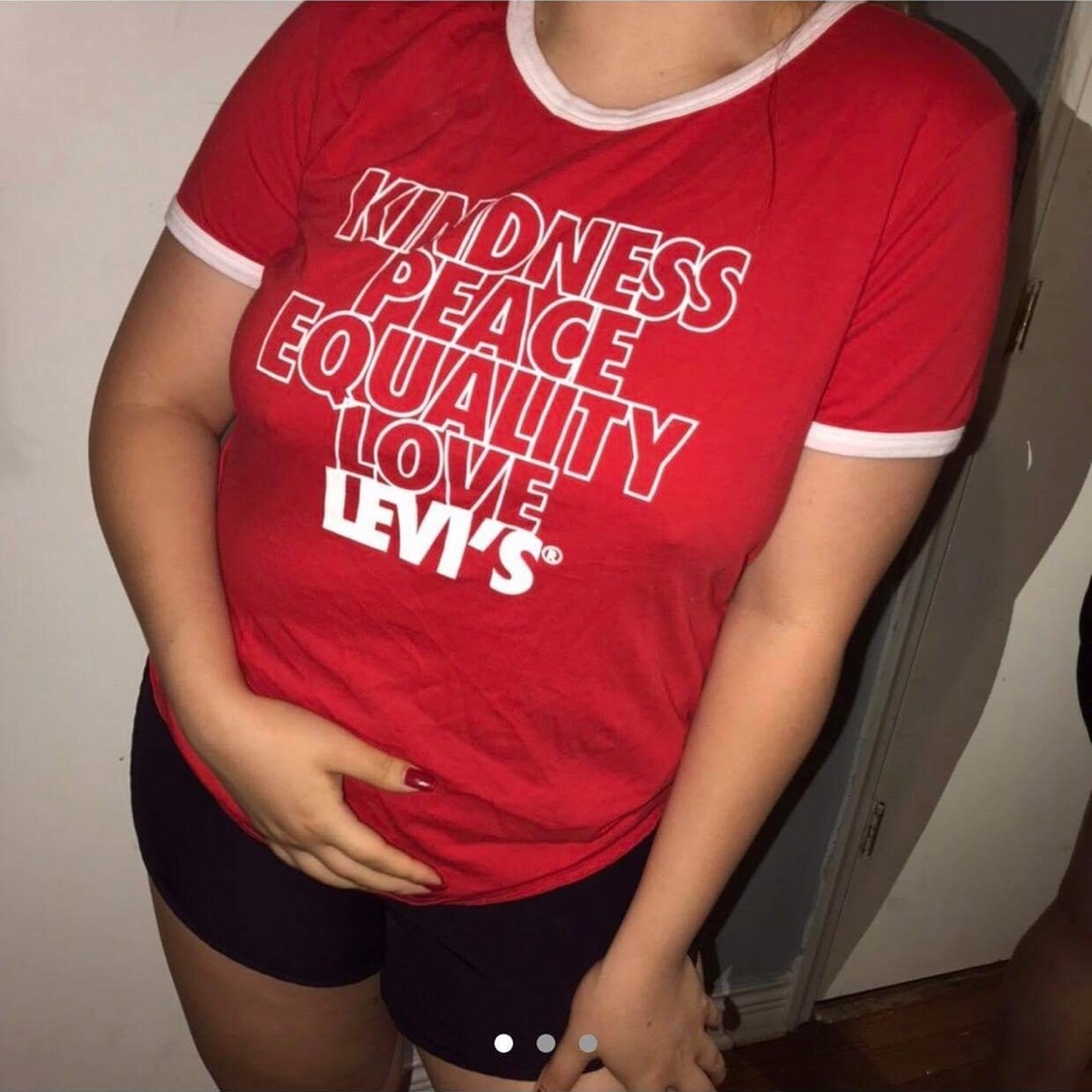 Red Levi’s shirt